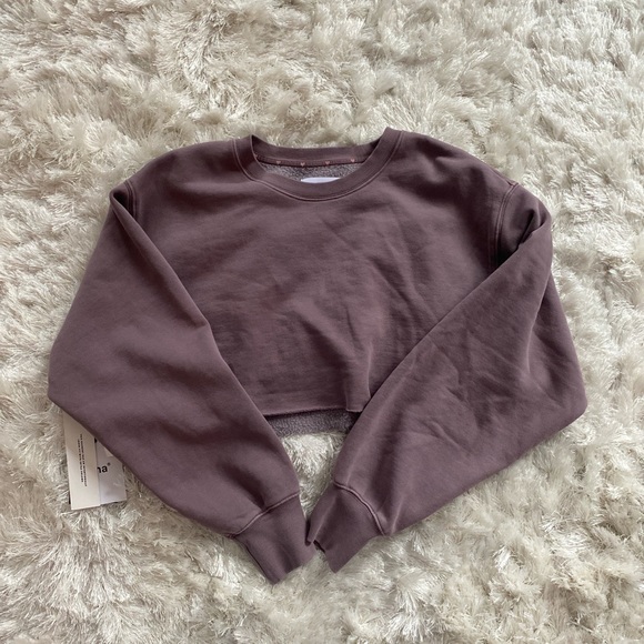 Cozy fleece boyfriend cropped hoodie - Picture 3 of 4